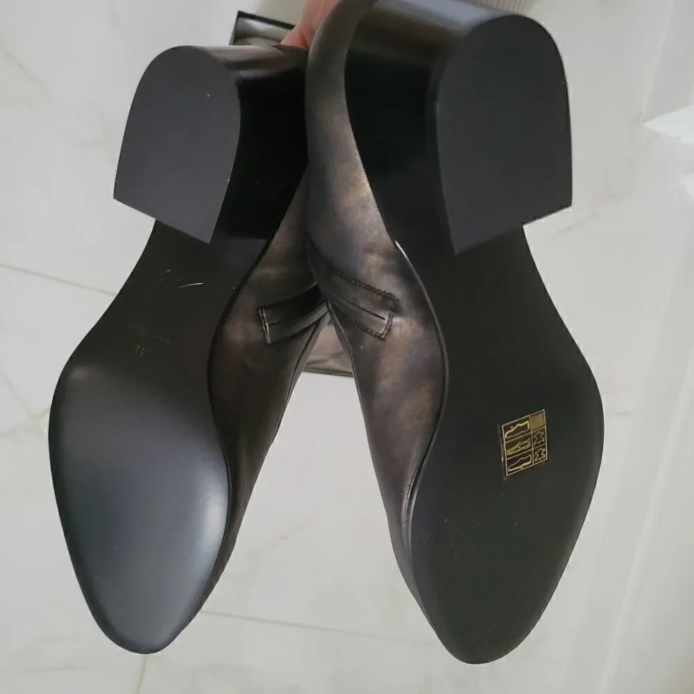 Giuseppe ZANOTTI Nicky 40 Over the Knee Marble Grey Black TALL BOOTS New in box